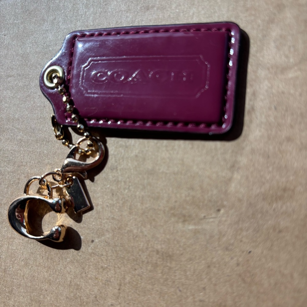 COACH Purple Leather Hangtag with Gold C accent
